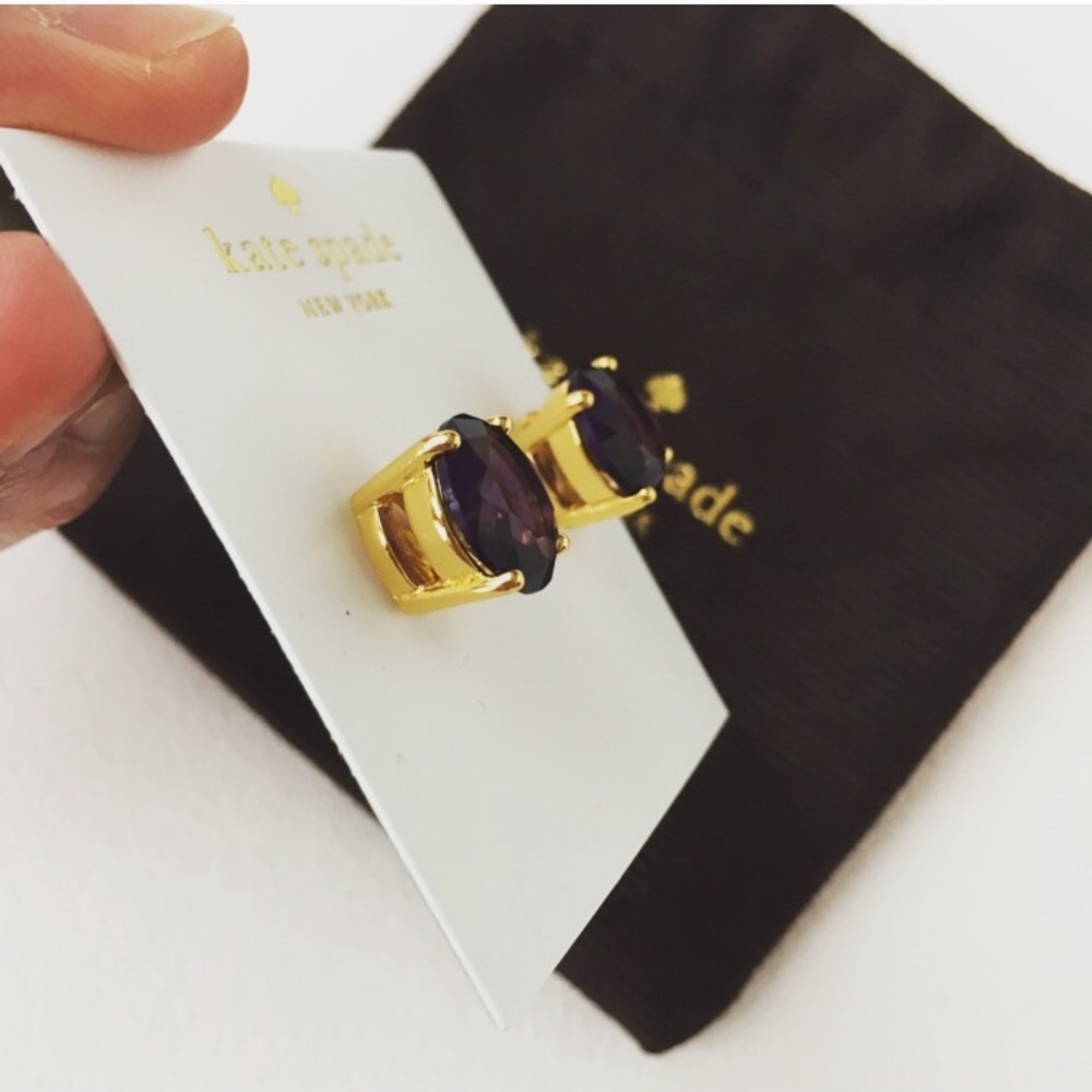 New Kate Spade Purple Round Gumdrop Studs - Picture 6 of 8
